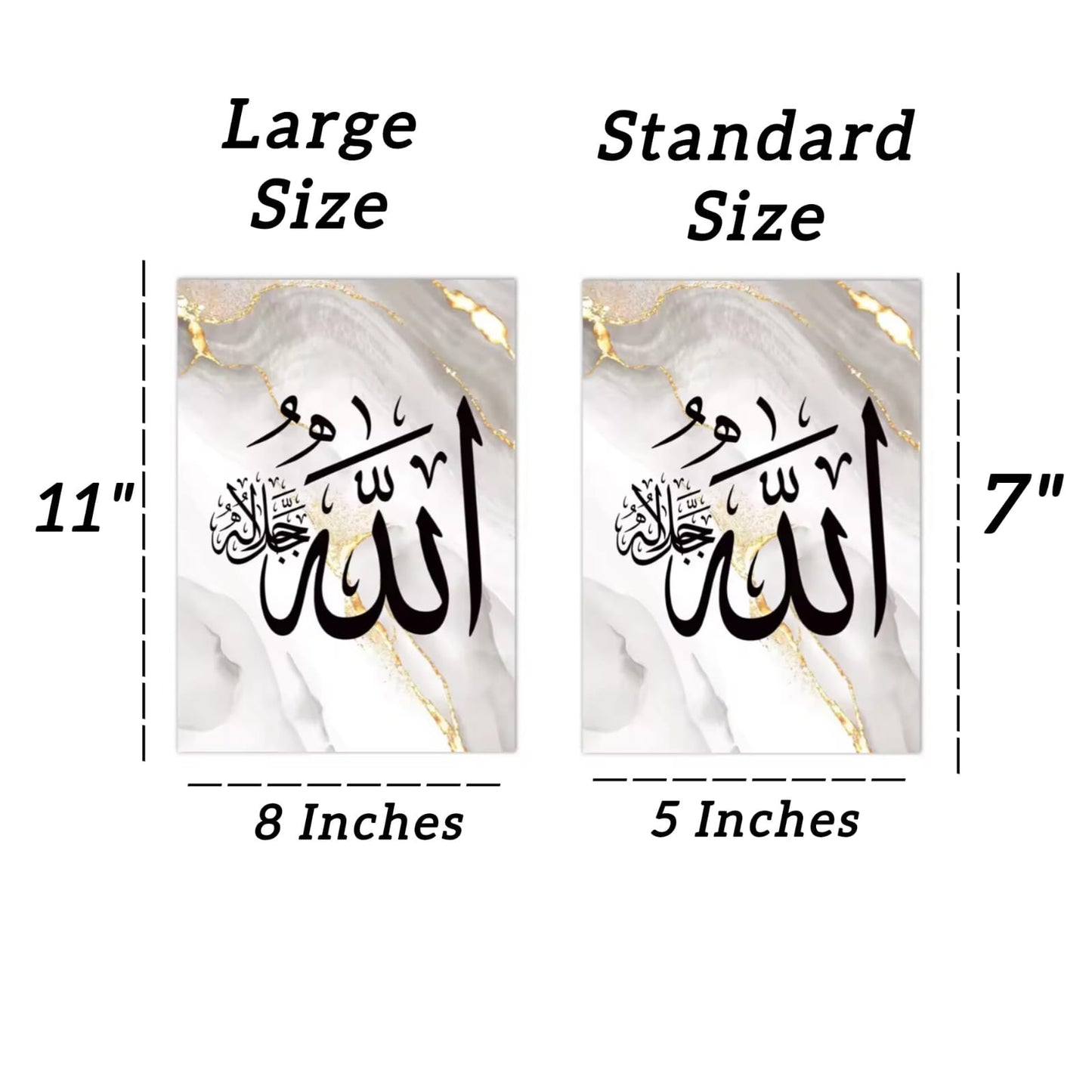 Islamic Calligraphy Wall Art Set 3 Piece Wooden Wall Frames