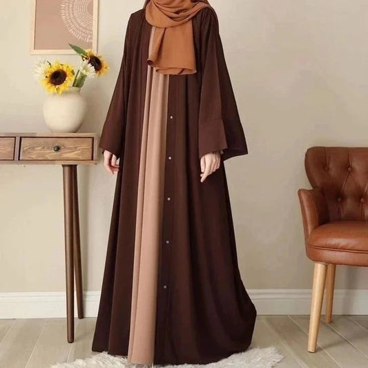 Chocolaty Georgette Abaya with Inner